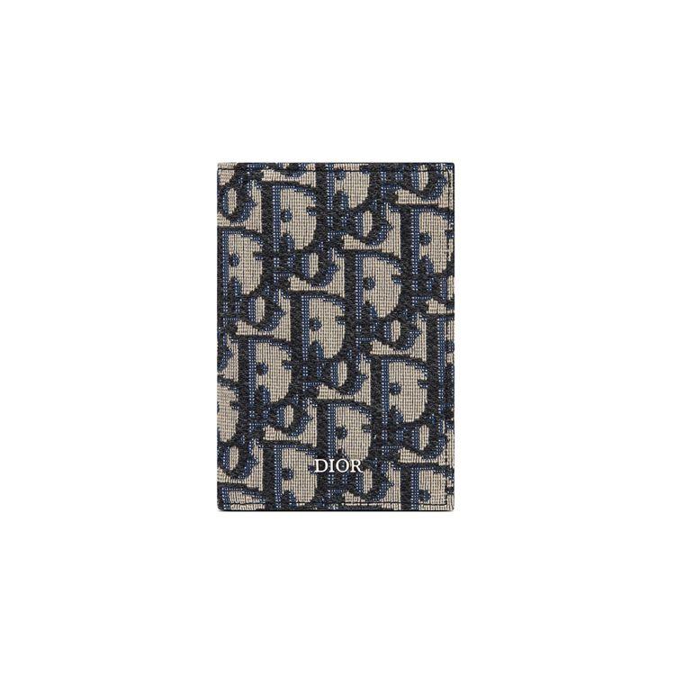 Dior Embroidered Classic Monogram Print Long Two-Fold Canvas Bag Card Holder Wallet Men Wallet Black 2ESCH138YSE_H05E