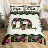 Camping Rules Duvet Cover Camper Bedding Set Twin Size for Kids Child,Rustic Cabin Camping Comforter Cover Set Farmhouse Style Camping Decor