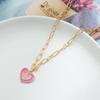 Модное красочное ожерелье с подвеской в ​​форме сердца для женщин, толстая цепочка-колье, ожерелья, модные ювелирные изделия
