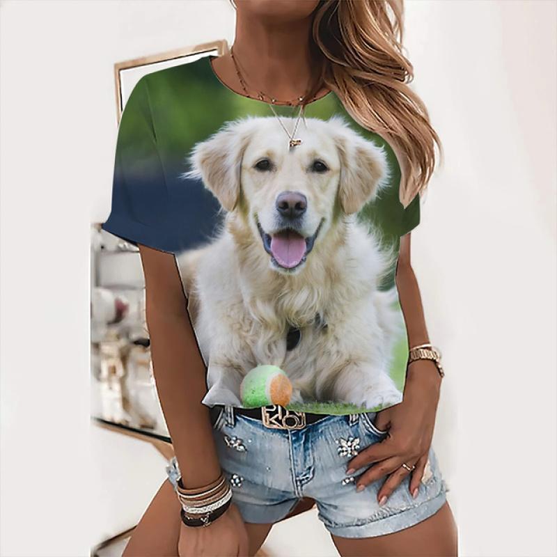 Милые топы с собаками, женская праздничная футболка с надписью «Love Dog Day», модная футболка с животным принтом, женская футболка Kawaii, летняя повседневная одежда с круглым вырезом