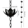120CM Lotus Rain Chain Decorative Rain Chain Outdoor Garden Hanging Rain Catcher Cups for Gutters Outside