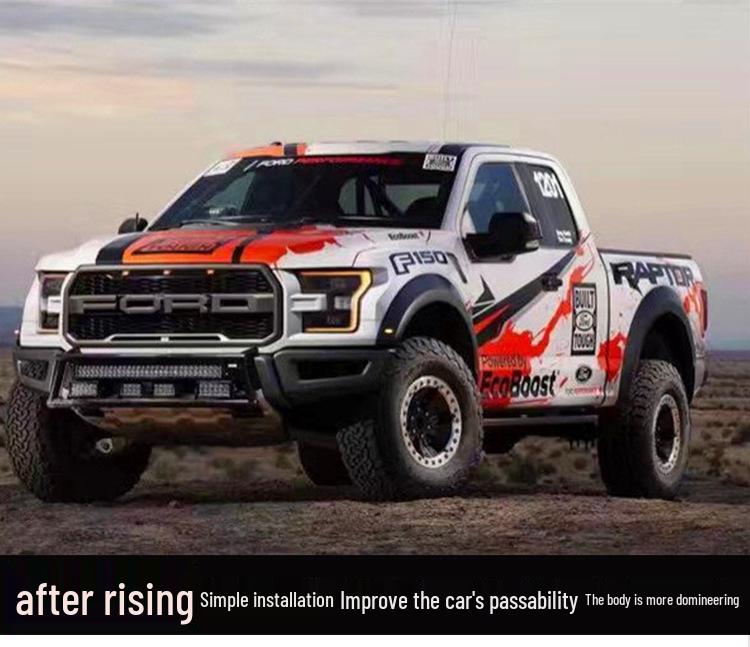 Ford Raptor F150 Chassis Mod: Front & Rear 2.5" Lift Kit with Rear Steel Lift Block
