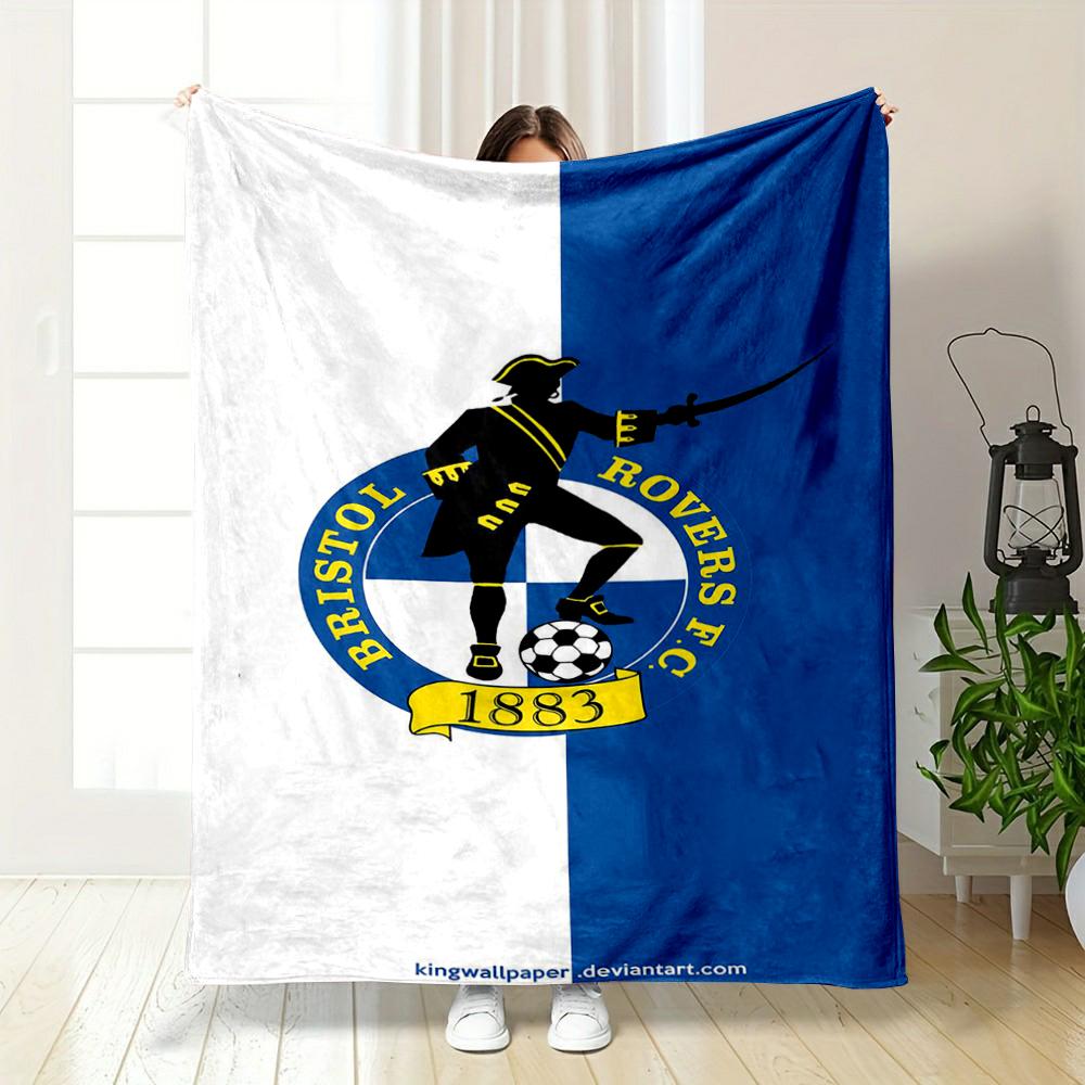 Bristol Rovers FC Logo printed Flannel blanket for bedroom, living room, sofa, and nap