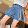 Summer Kid Girls' A-line Shaped Denim Shorts Korean Pants Children's Jeans Young Girls' Shorts Jeans