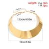 Exaggerated Choker Necklace Plated Golden Wide Collar NeckChain  Jewelry Accessories