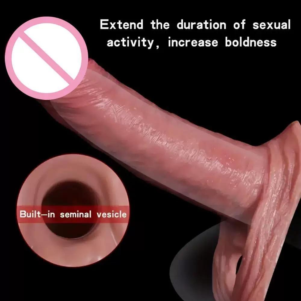 Real Veins Soft Penis Sleeve Penis Extender Жидкие силиконовые презервативы Задержка эякуляции Секс-игрушки для мужчин Увеличение члена дольше