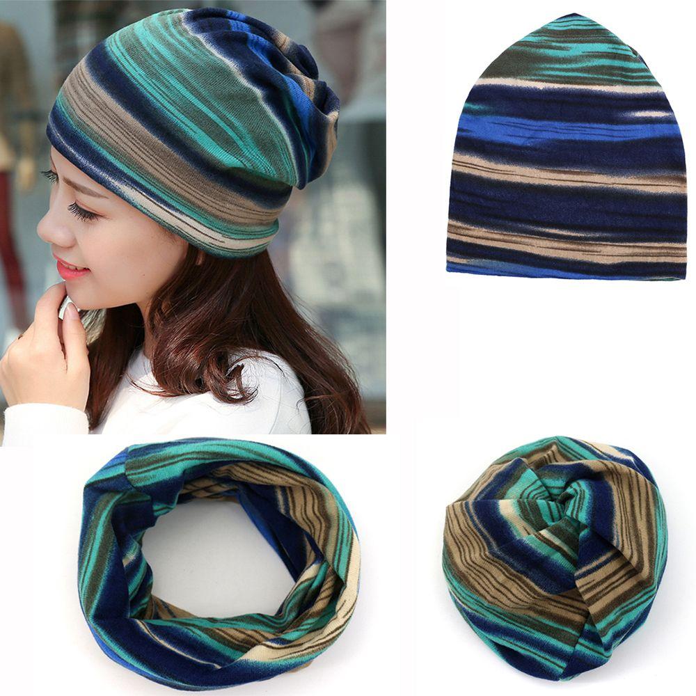 Korean Version Hedging Cap Multifunction Casual Stripe Print Turban Hat Hat