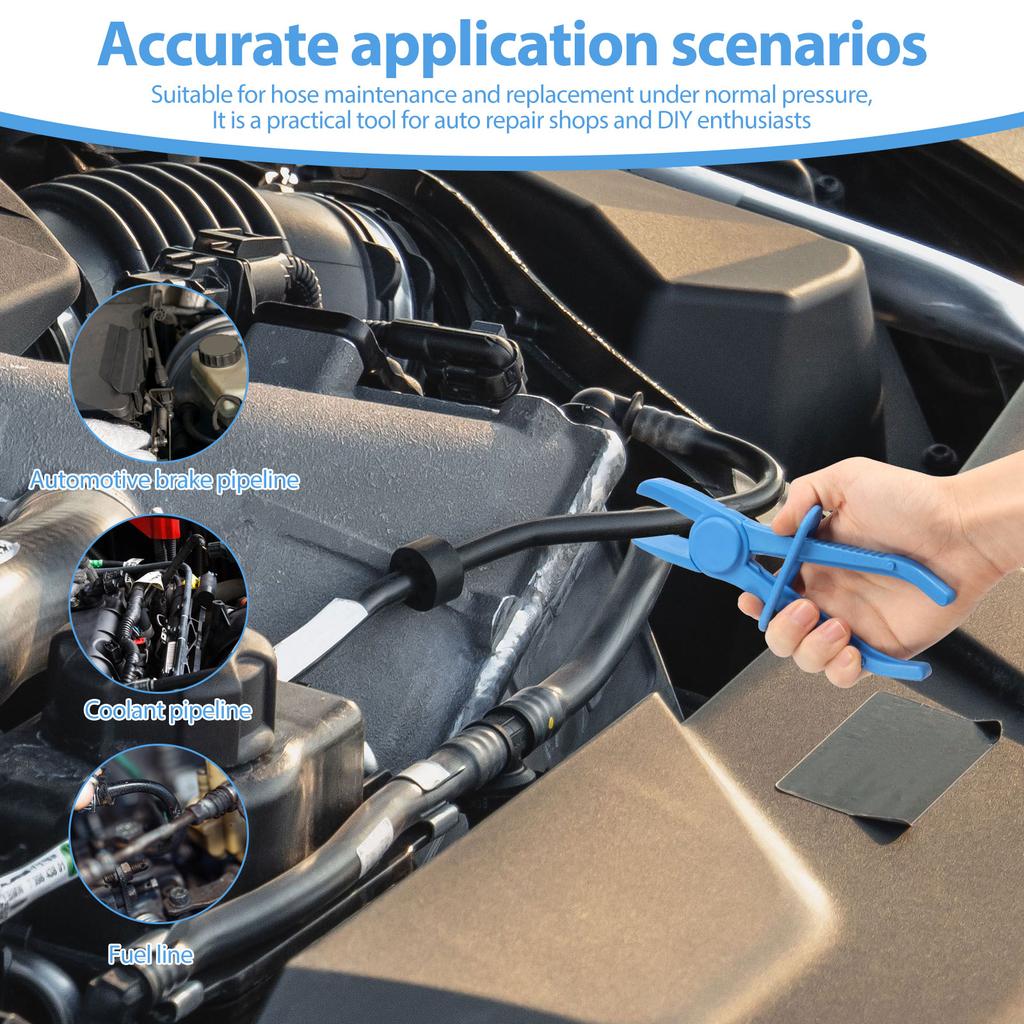 6Pcs Nylon Hose Clamp Durable Hose Pinch Off Pliers Line Clamp Pliers for Automotive Flexible Hoses Brake Coolant and Fuel Lines