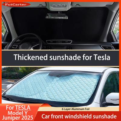 For Tesla Model Y Juniper 2025 Car Windshield Sun Shade Covers Front Window Sunscreen Anti-UV Protector Sunshade Accessories
