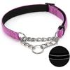 Martingale Dog Collar with Stainless Steel Chain, Adjustable Soft Padded Nylon Reflective Collar, No Pull Heavy Duty Chain Walking Training Colllars