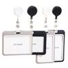 ID Tag Badge Holder Access Pass Employee's Work Card Protective Case Working Permit Case Sleeve with Retractable Badge Reels