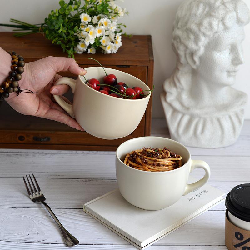 Овсяная кружка 800 мл Extra Large Керамическая кружка для завтрака Простая однотонная Большая кружка С небольшим дефектом