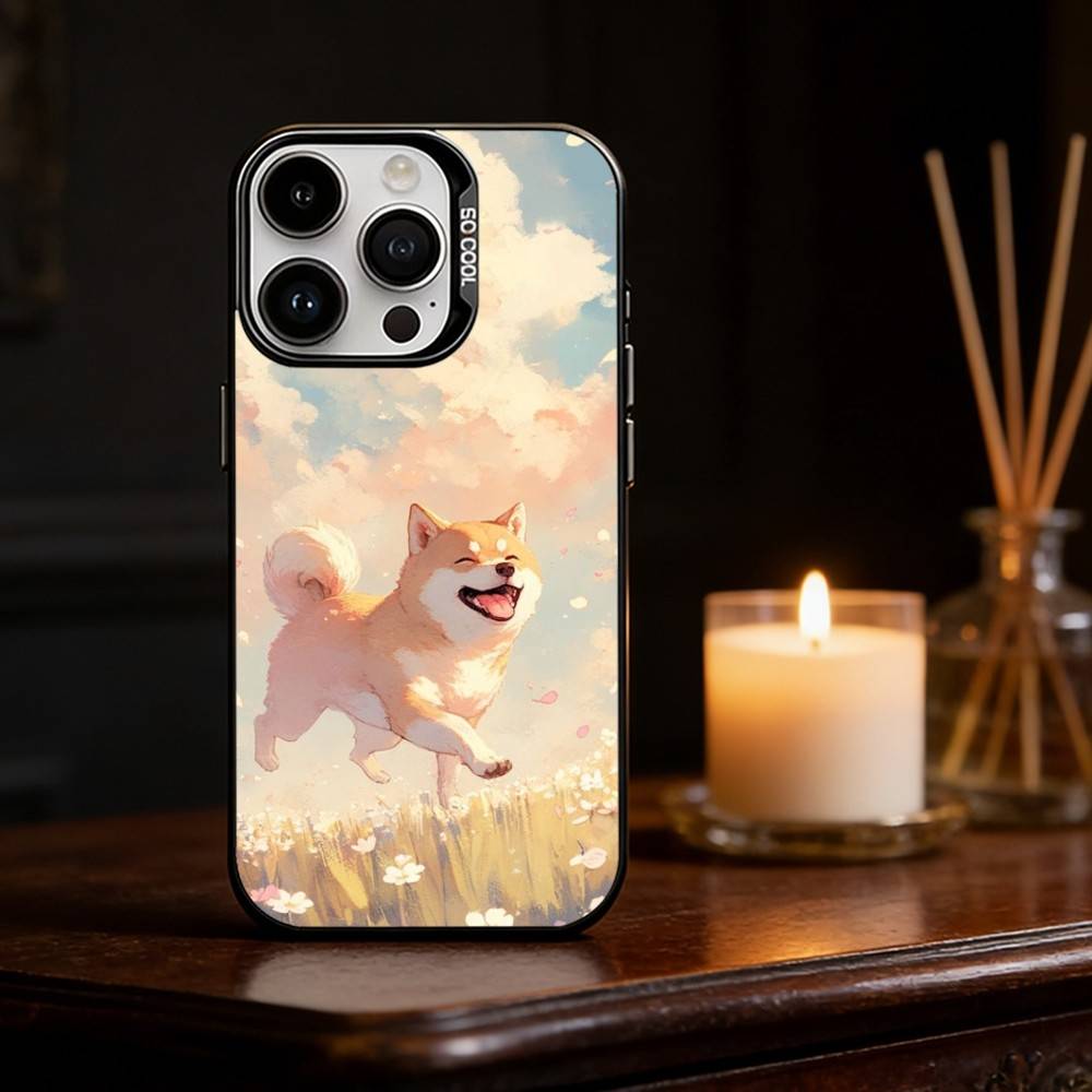 Cute Shiba Inu Phone Case Color Silver Shell For IPhone 17 16 15 14 13 12 11 Pro Max Plus