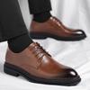 Leather Shoes Men's Autumn and Winter New British Style Dress Business Pointed Head Height Wedding Groom Suit Shoes