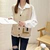 Retro Knitted Vest Cardigan Spring Autumn Loose Design Sense Small Sweater Tank Top Women Outwear Sweater Vest Female