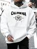 Trendy Fashion California Letter Print Fall/winter Comfortable and Versatile Fleece Warm Long-sleeved Hooded Sweater
