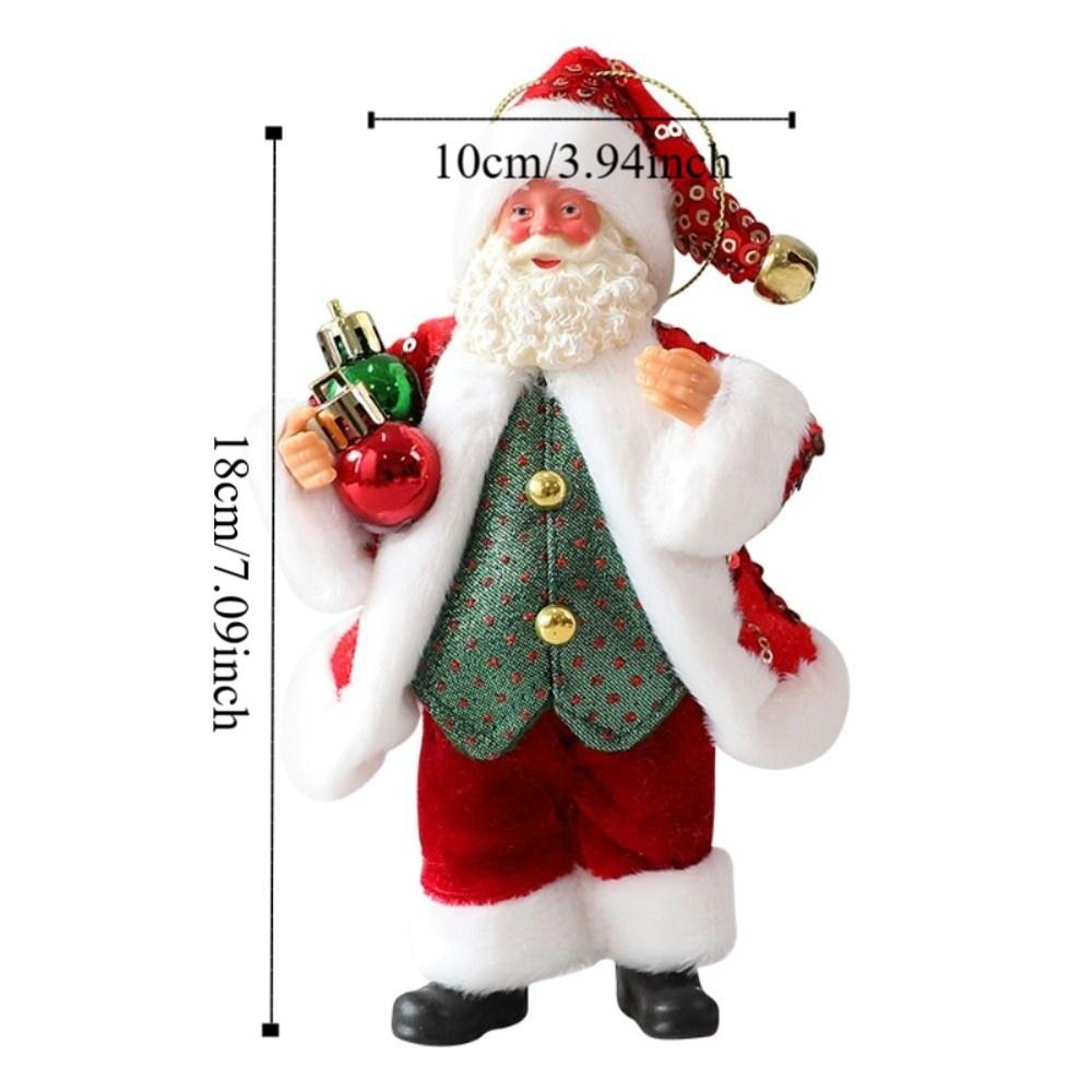 Standing Posture Santa Claus Figurine Cute Christmas Home Decorations Office Decor