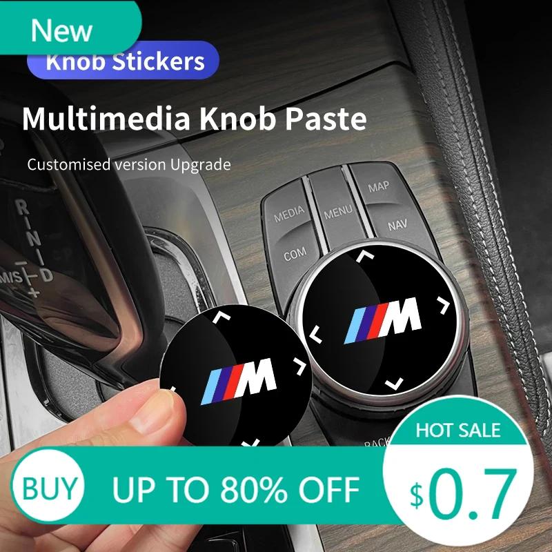 New Multimedia Knob Button Cover Interior Sticker For Bmw M Performance M2 M3 M4 M5 M6 1 2 3 4 5 7 Series X4 X5 X7 F10 E39