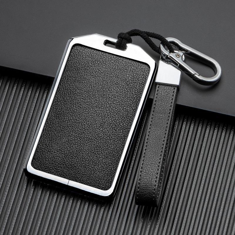 Кожаный чехол для ключа автомобиля с хорошим сигналом для Xiaopeng P7 G9 G3 P5 - Металлический, полная защита, двусторонняя защита