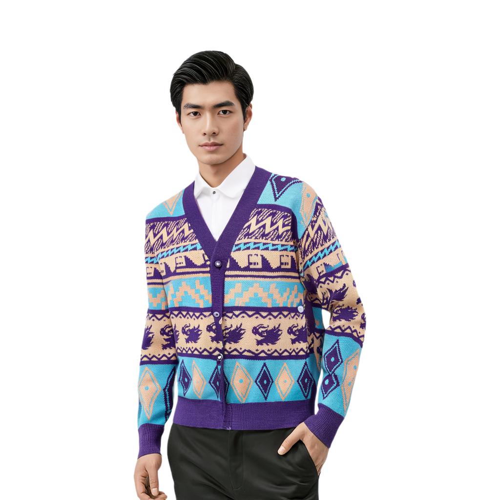 Li Ning Rijin Doujin Collection Вязаный трикотаж Мужской Ультрафиолетовый AMBU021-3