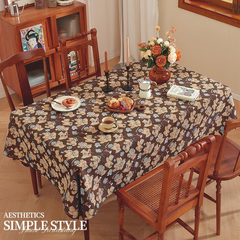 1pcs French Retro Oil Painting Tablecloths Ins Style High-end Light Luxury Dining Table Cover Dust Proof Coffee Table Cloth Living Room Decoration