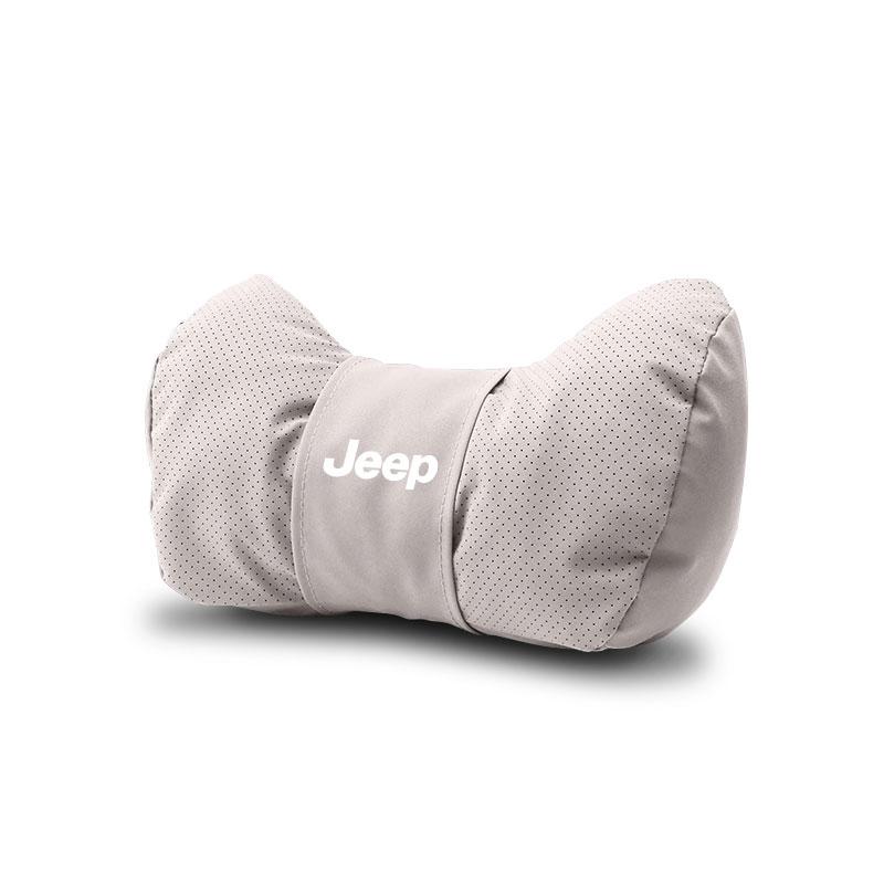 Suede Car Soft Headrest Neck Support Seat Waist Pad Lumbar For Jeep Grand Cherokee Wrangler Gladiator Compass Renegade Wagoneer ALO1