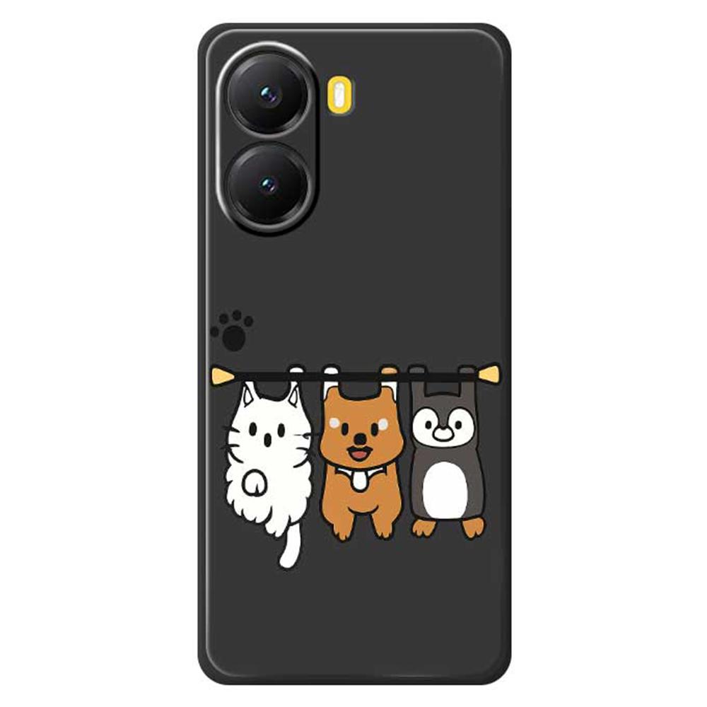 For Xiaomi Redmi Turbo 4 5G/Poco X7 Pro 5G Case Three Animal Dolls Pattern Printing Straight Edge TPU Phone Back Cover
