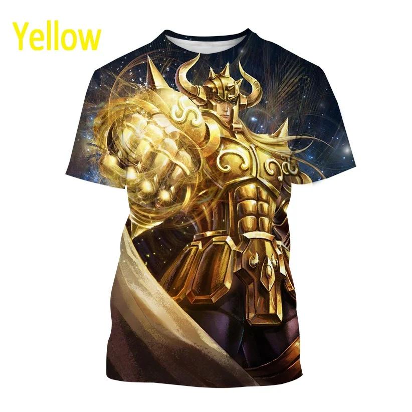 Unisex's Classic Manga Cartoon Casual Harajuku Style Streetwear Top Japanese Anime Saint Seiya Print Short-sleeved T Shirt