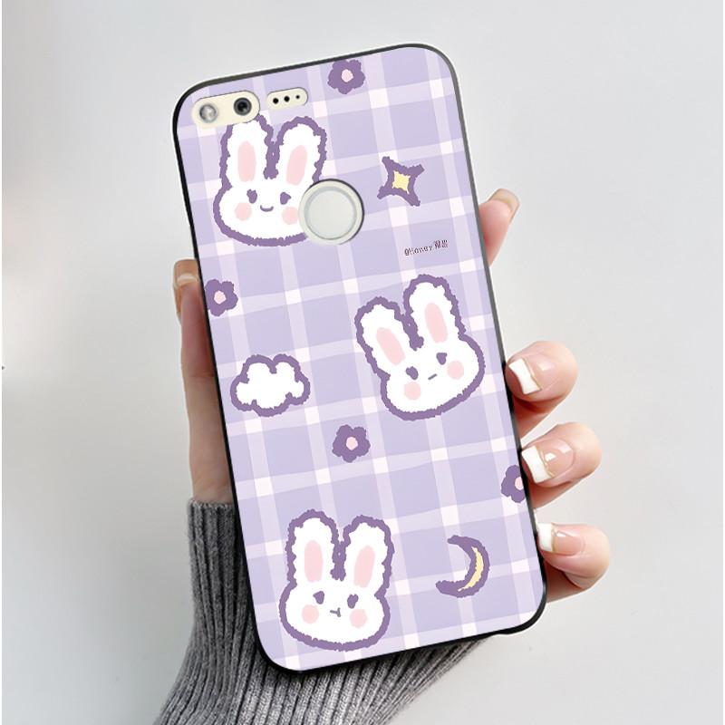 Роскошный Милый Кролик Любовь Мультяшный Забавный Чехол Для Google Pixel XL Pixel1 1 XL Черный Силиконовый Мягкий Чехол Для Телефона Защитная Задняя Крышка