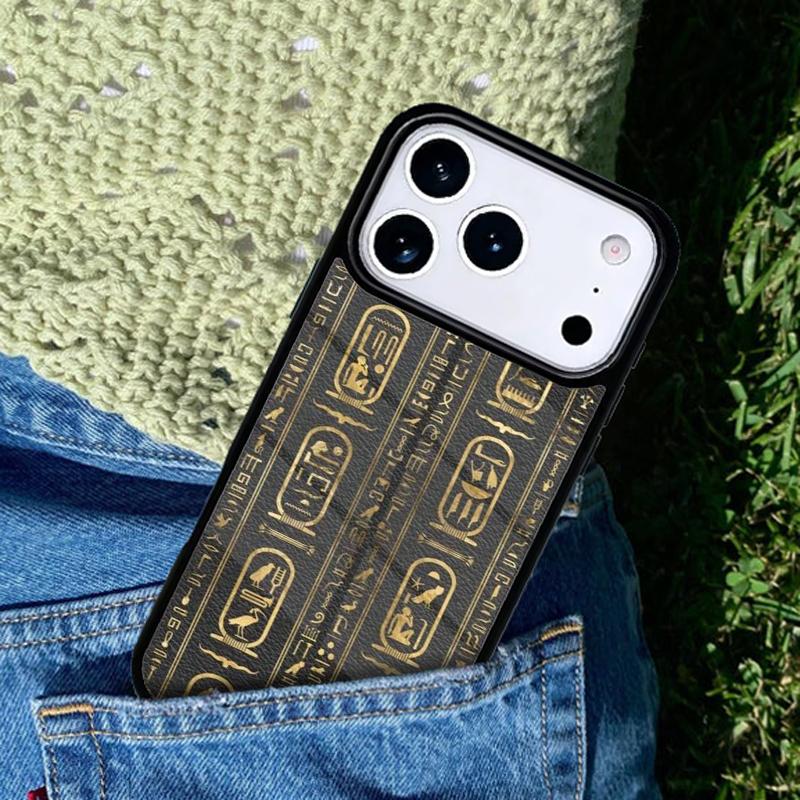 Ancient Egyptian Hieroglyphic Phone Case Cover for IPhone 11 12 13 14 15 16e 17 Pro Max Coque for IPhone 17 Air