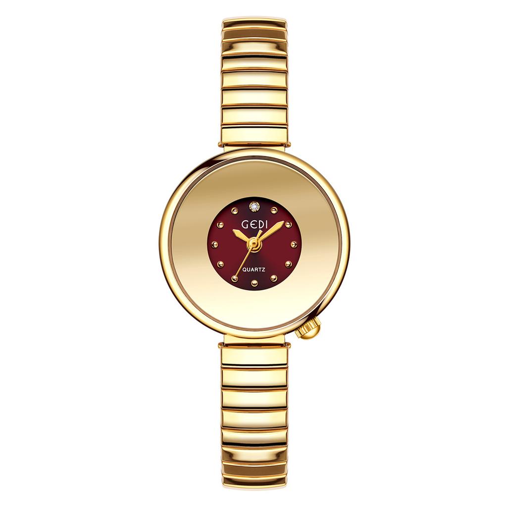 Sky Mirror Small Dial Elastic Strap Women'S Watch Niche Premium Small Women'S Quartz Watch