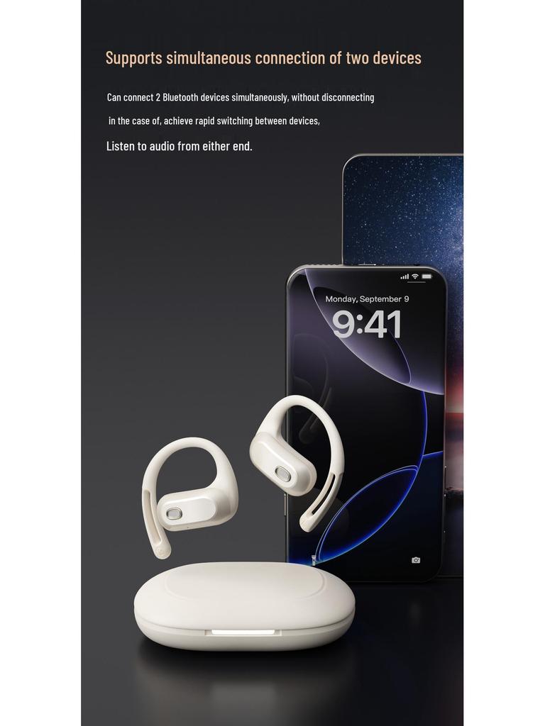 OWS Open-ear 6.0 Wireless Bluetooth Earphones with Ultra-long Battery Life and Noise Cancelling for Running Sports