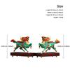 Aris & Juno Hand-Painted Copper Pair of Auspicious Qilin Statues, Traditional Chinese Mythical Beast Blessing Sculptures, Feng Shui Office Desk Home