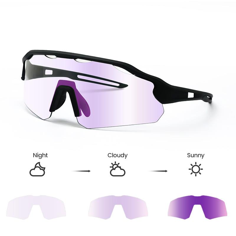 Photochromic cycling glasses for outdoor sports, running, wind and sand protection, road bike equipment, suitable for day and night use