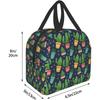 Ланч-бокс с принтом кактусов Каваи Маленький Изолированный Сумка для ланча с кактусами Многоразовая Сумка для еды Контейнеры для ланча Сумки для женщин мужчин