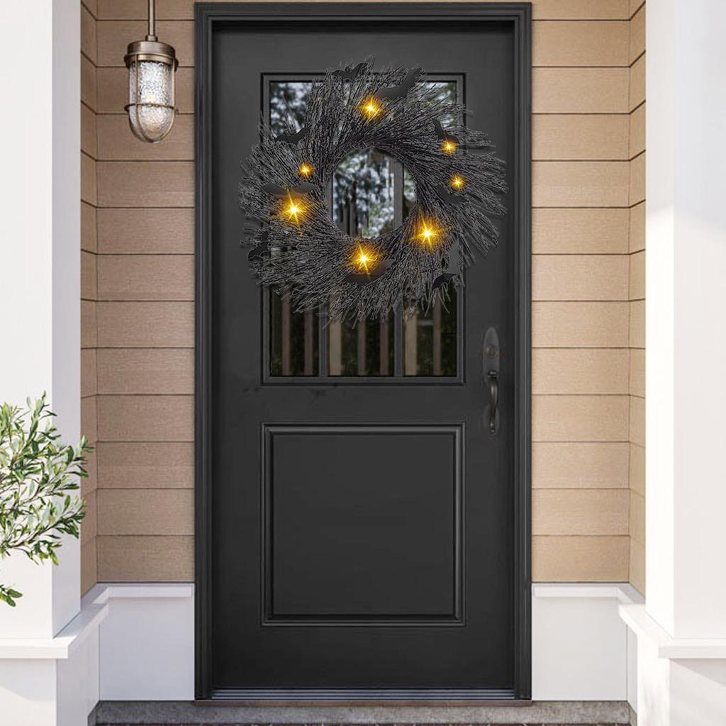 Светящаяся гирлянда на Хэллоуин. Горящая гирлянда на Хэллоуин. Черная гирлянда.