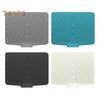 Silicone Dish Drying Mat Heat Resistant Drain Pad Sink Mat for Kitchen Counter Quick Drying Dish Mat Multifunctional Tableware Mat