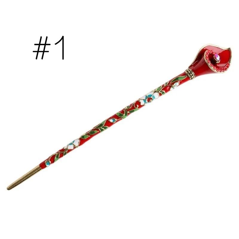 Women Metal Rhinestone Handmade Hair Stick Hair Chopsticks Hairpin Pin