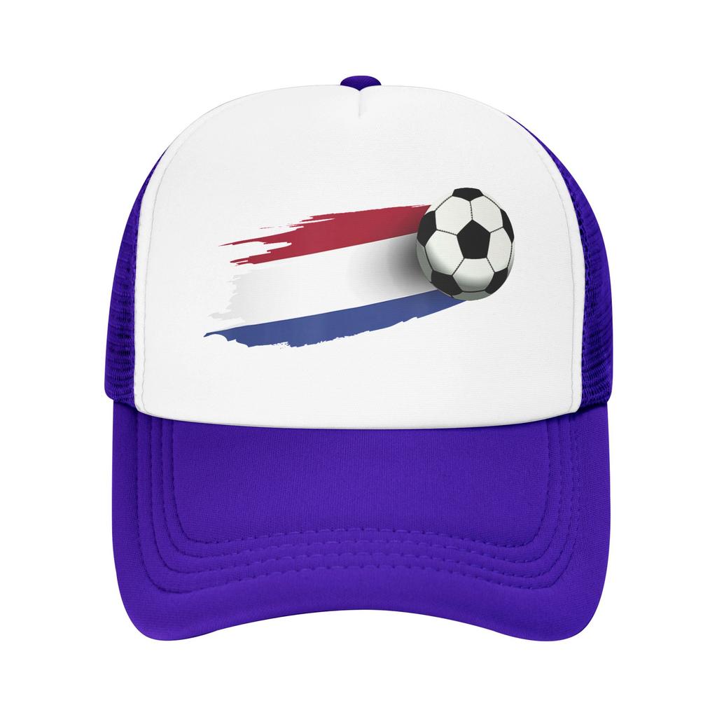 Netherlands Flag Soccer Ball Mesh Baseball Cap Adult Hip-Hop Sun Hats Dad Hat Breathable Summer Trucker Hats