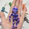 Skeleton Man Keychain Pendant 3D Printed Lightweight Jointed Key Holder Portable Car Key Toy Bag Accessory