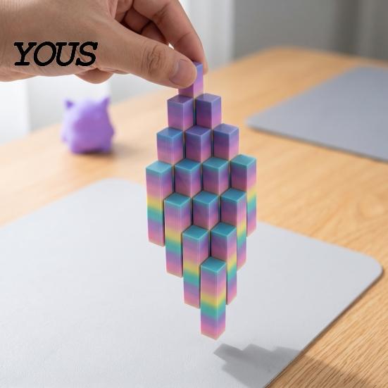 Kids Stress Relief Toys 3D Printed Slippery Cube Toy, Telescopic Toy Pocket Size Flexible Decompression for Adults