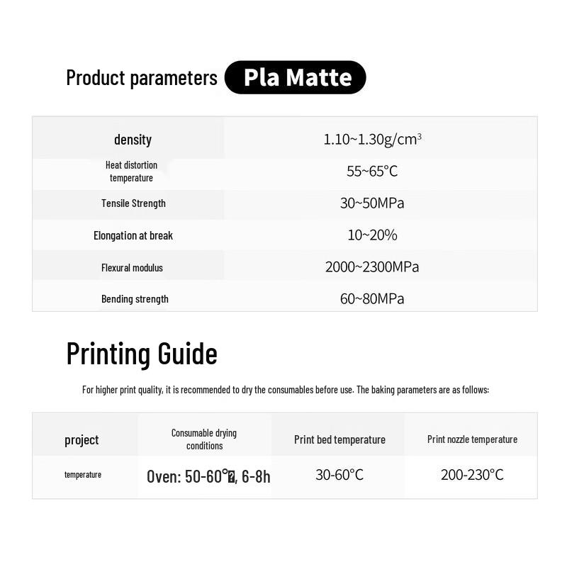 JUCOOLE PLA Матовый Филамент для 3D-принтера, 1,75 мм, 1 кг