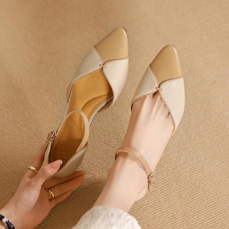 Модные 2024 Новые Женские Туфли-лодочки из Натуральной Кожи Квадратный Каблук Остроконечный Носок Вечерние Свадебные Туфли Женские Остроконечный Носок Ночной Клуб Выпускной Туфли