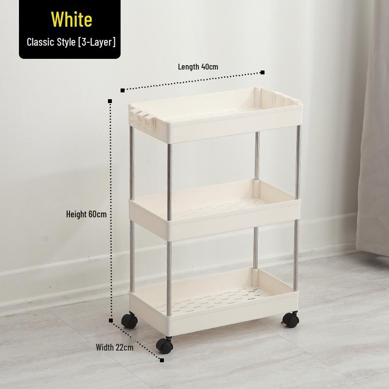Многоярусная напольная тележка-полка для хранения для ванной и кухни