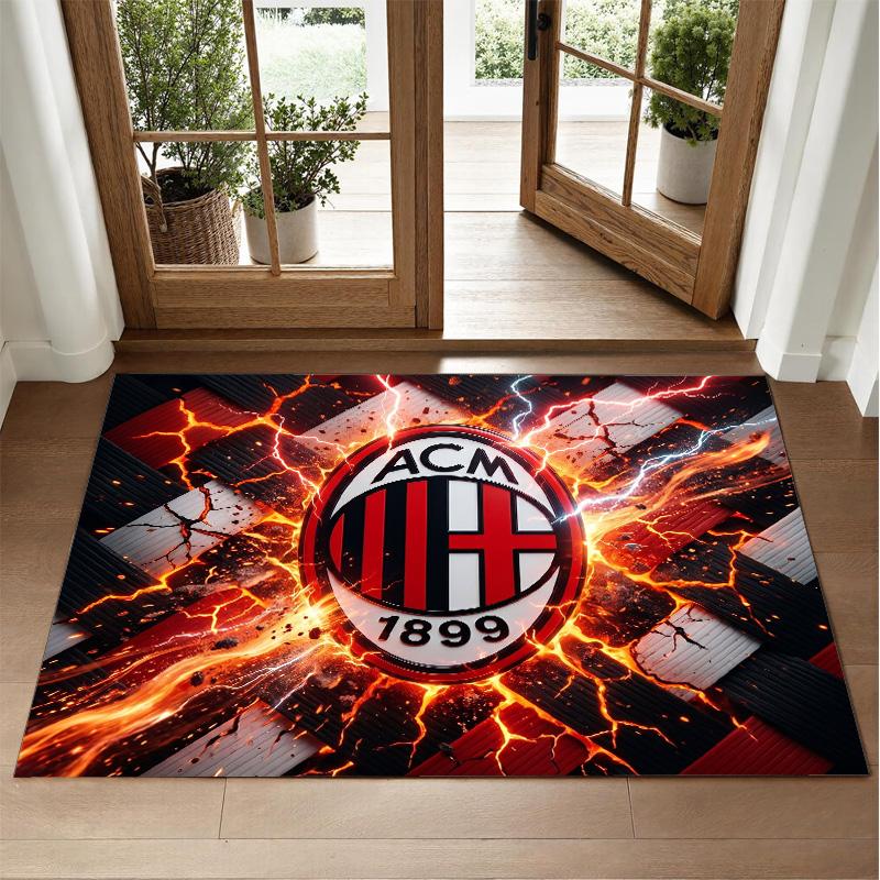 Ковер из хрустального велюра в дизайне AC Milan, мягкий декоративный коврик для прихожей спальни