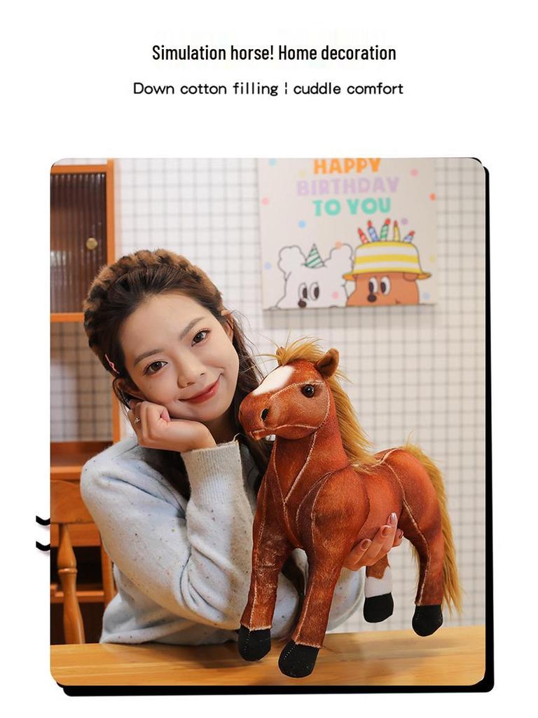 Милая плюшевая кукла-пони - Имитация лошади, покрытой кровью и потом, Подарок на день рождения для девочек