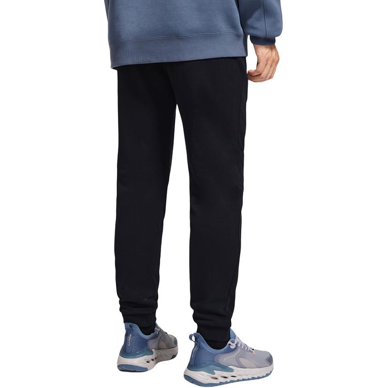 Li Ning Sports Lifestyle Series однотонные свободные дышащие удобные повседневные брюки мужские низы черного цвета AKLTD51-1