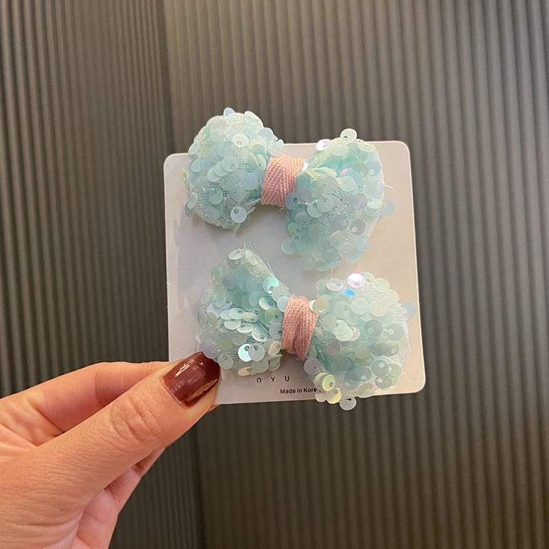 Sequin Bow Snap Hair Clips – Candy Color Princess Hairpins for Kids