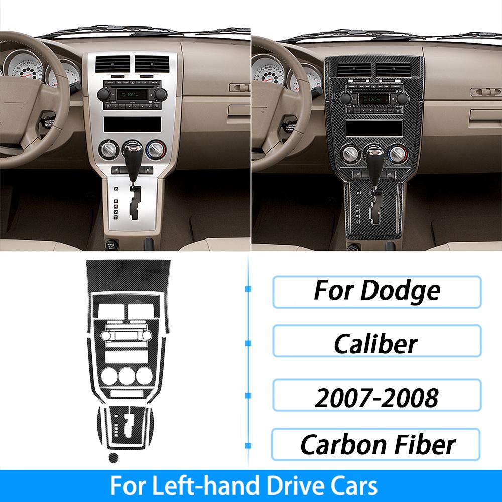 For Dodge Caliber 2007 2008 Carbon Fiber Inner Door Handle Panel Decorative Cover Car Interior Decoration Accessories Sticker