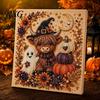 3D Faux Pearl Painting for Halloween Parties 2Pcs Art, Ghost Pumpkin Witch Crow DIY Kit Kit, Skull Craft Project Adults, Home Holiday Wall Decor